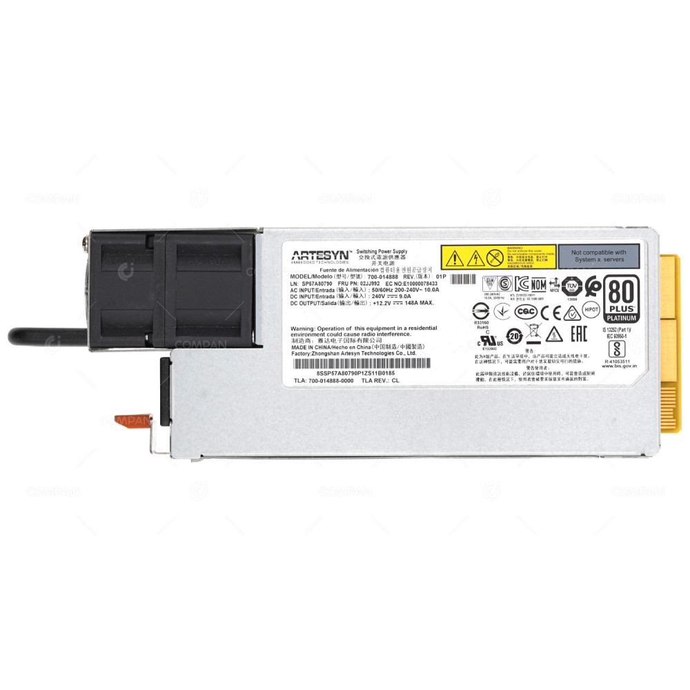 02JJ992  LENOVO 1800W 12.2V 148A  80 PLUS PLATINUM SWITCHING POWER SUPPLY FOR SR630 SR635 SR645 SR655 SR650 SR670 SR850 SR860